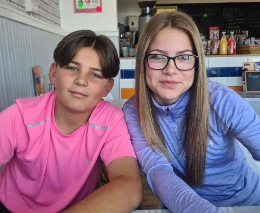 Max, aged 12, with his cousin Ella, aged 13. Picture: Becky Selfe