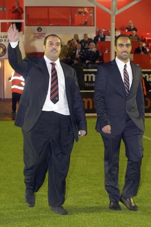 Ebbsfleet United's Kuwaiti chairman Dr Abdulla Al-Humaidi, left, is also chief executive of the Kuwaiti European Holding Company