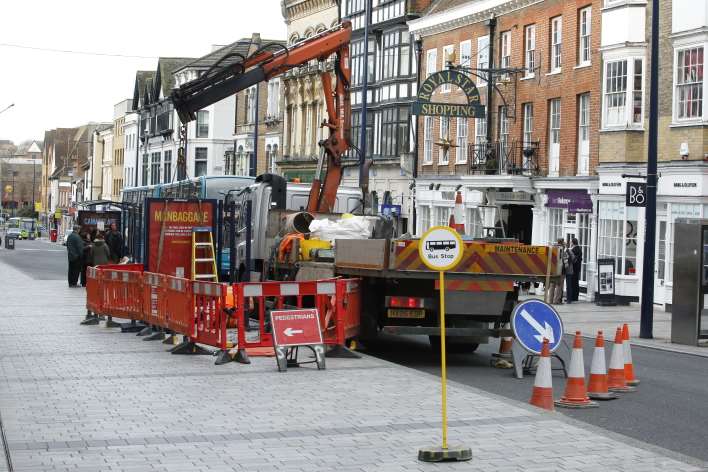 The shelter is lifted away