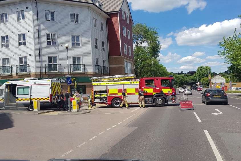 The incident in Canon Lane, Tonbridge. Pic courtesy Matthew Keys