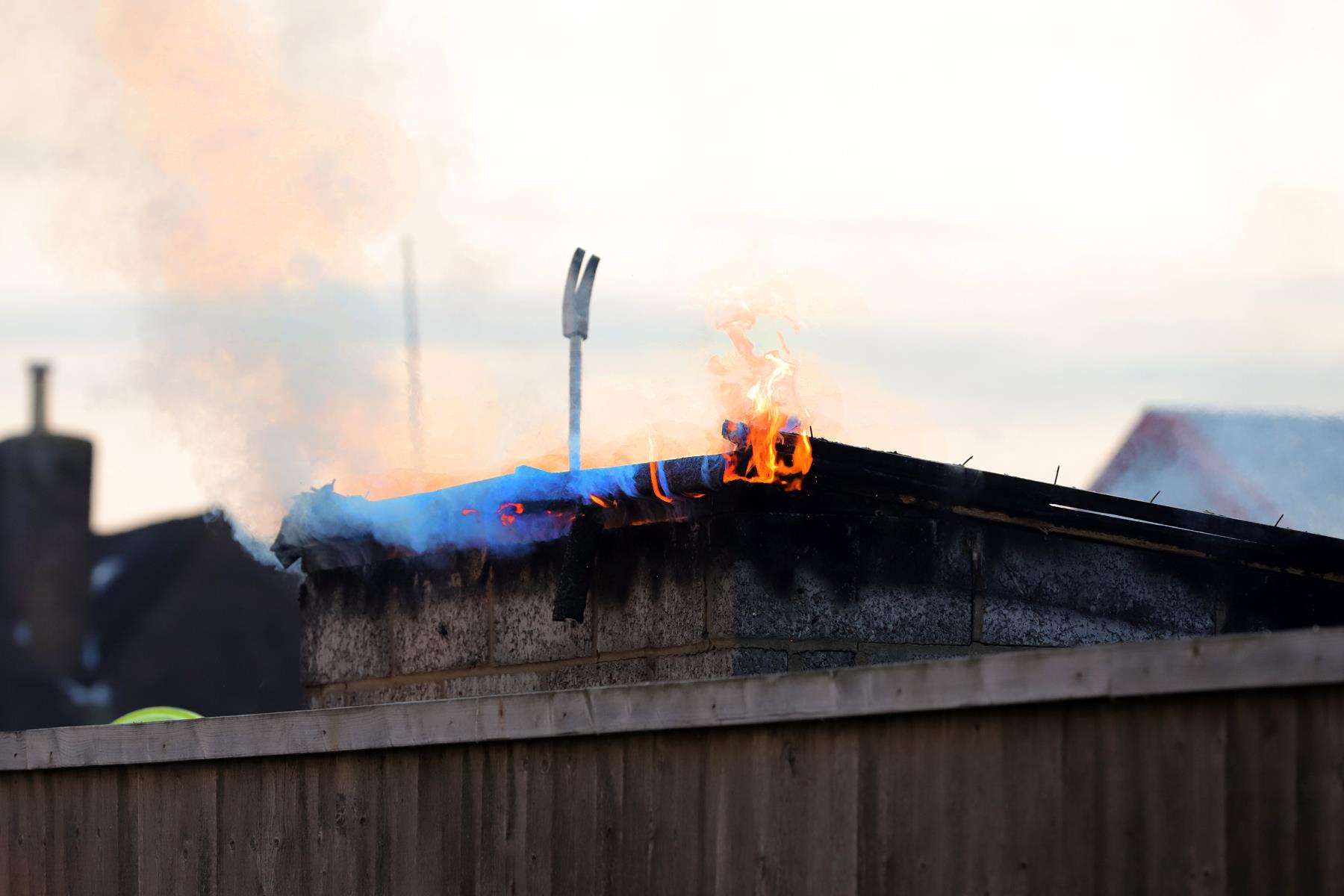 Fire broke out in Mote Road this morning. Photo: Keith Thompson