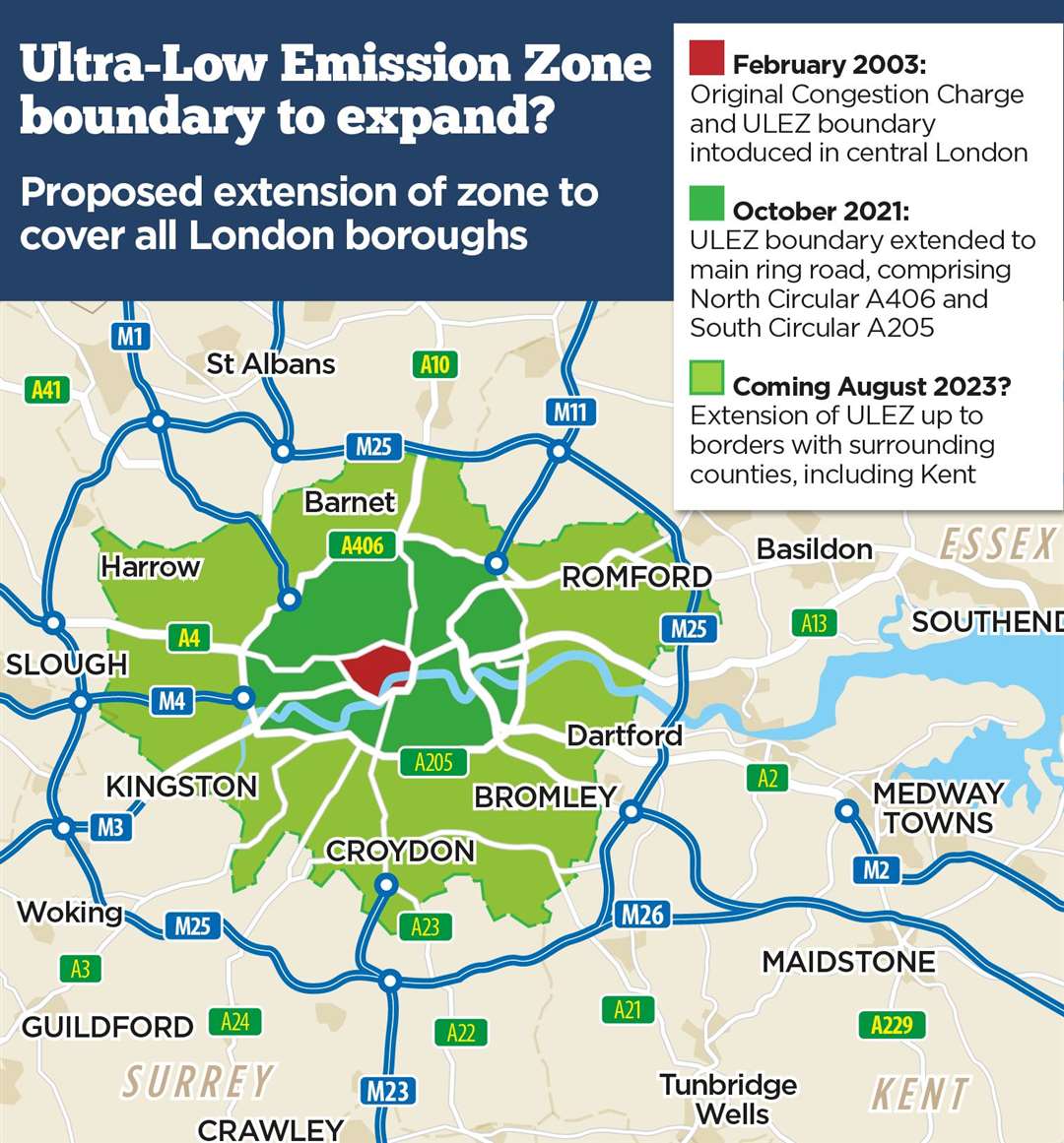 How the ULEZ is planned to expand.