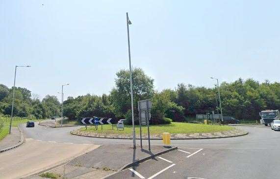 The accident happened on Canterbury Road near Hawkinge just after the roundabout. Picture: Google