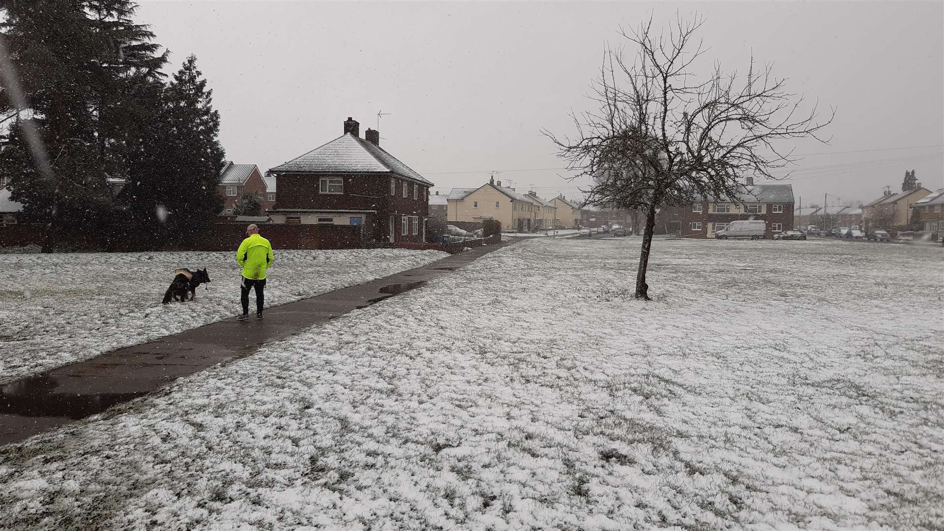 Snow in Canterbury Road, Sittingbourne at about midday