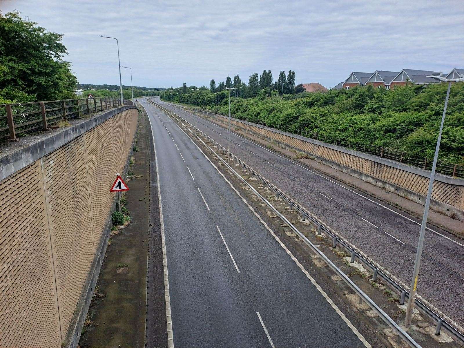 A deserted New Thanet Way this morning