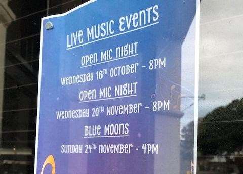 Other than the Blue Moons the other dates listed as live music are open mic nights