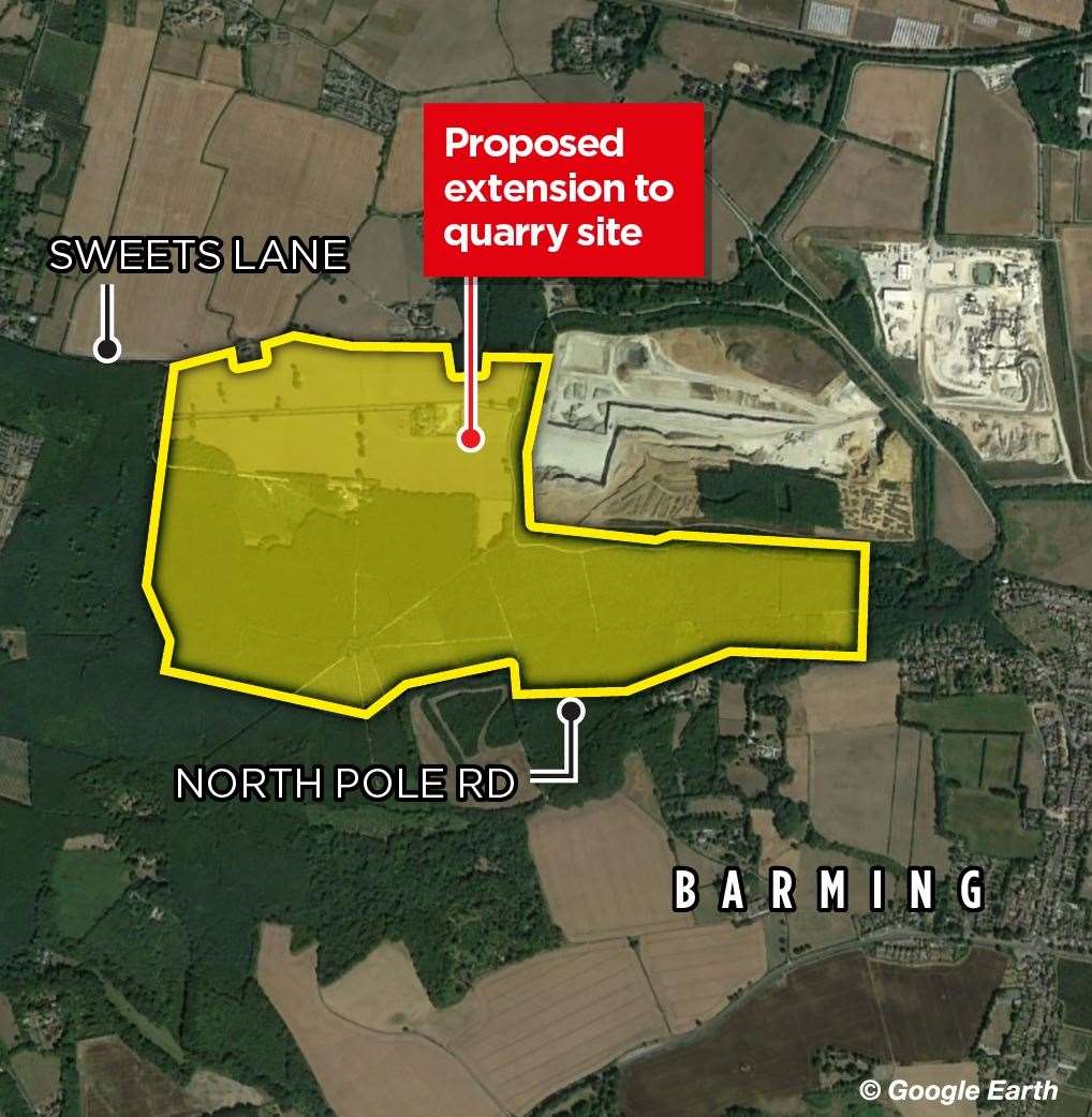 The proposed extension to the quarry