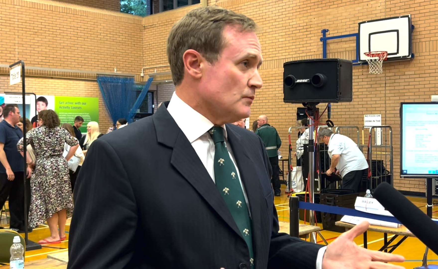 Tom Tugendhat speaking after holding the seat in Tonbridge earlier this month