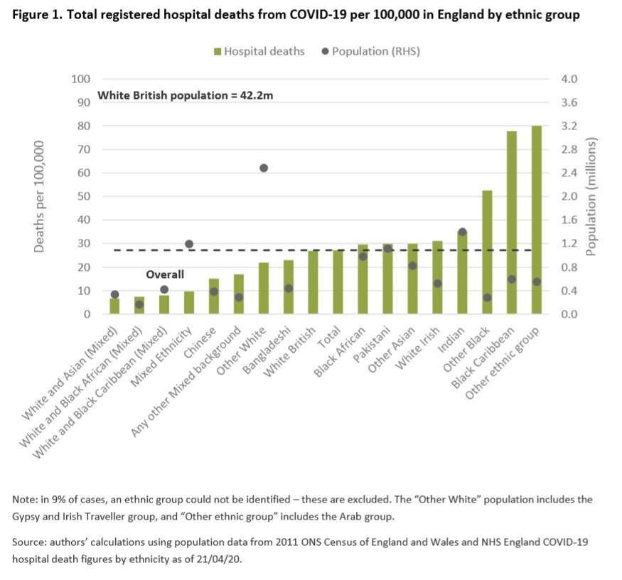 Extract from the IFS report on the impact of coronavirus on BAME groups (Institute for Fiscal Studies/PA)