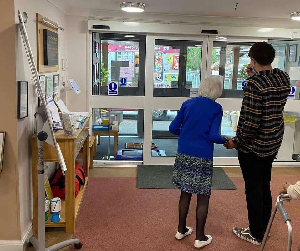 Residents at Cornford House in Tunbridge Wells were treated to an ice cream van and singer. Picture: Abby Wincel