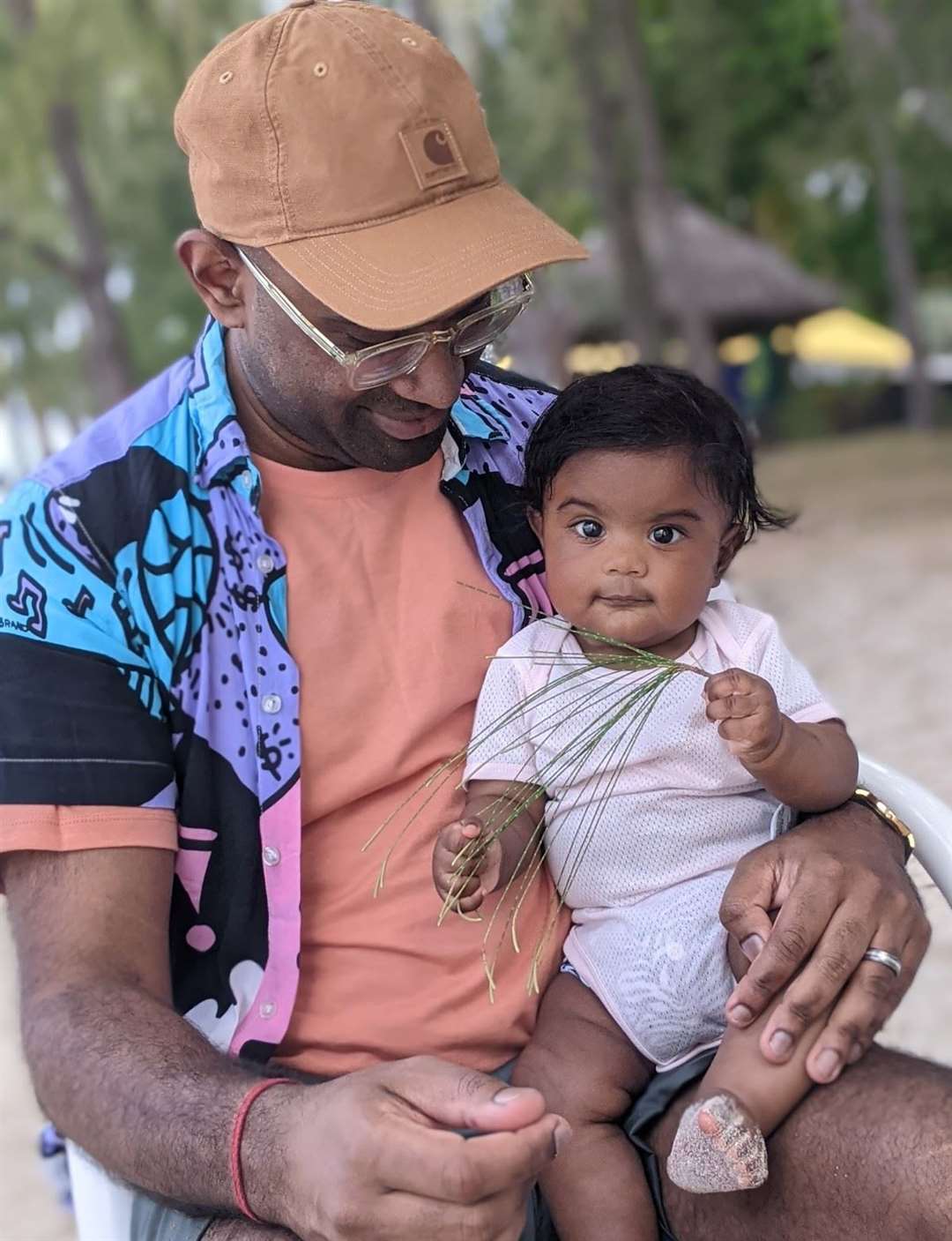 Dad Daven with daughter Evie. Photo: Family release