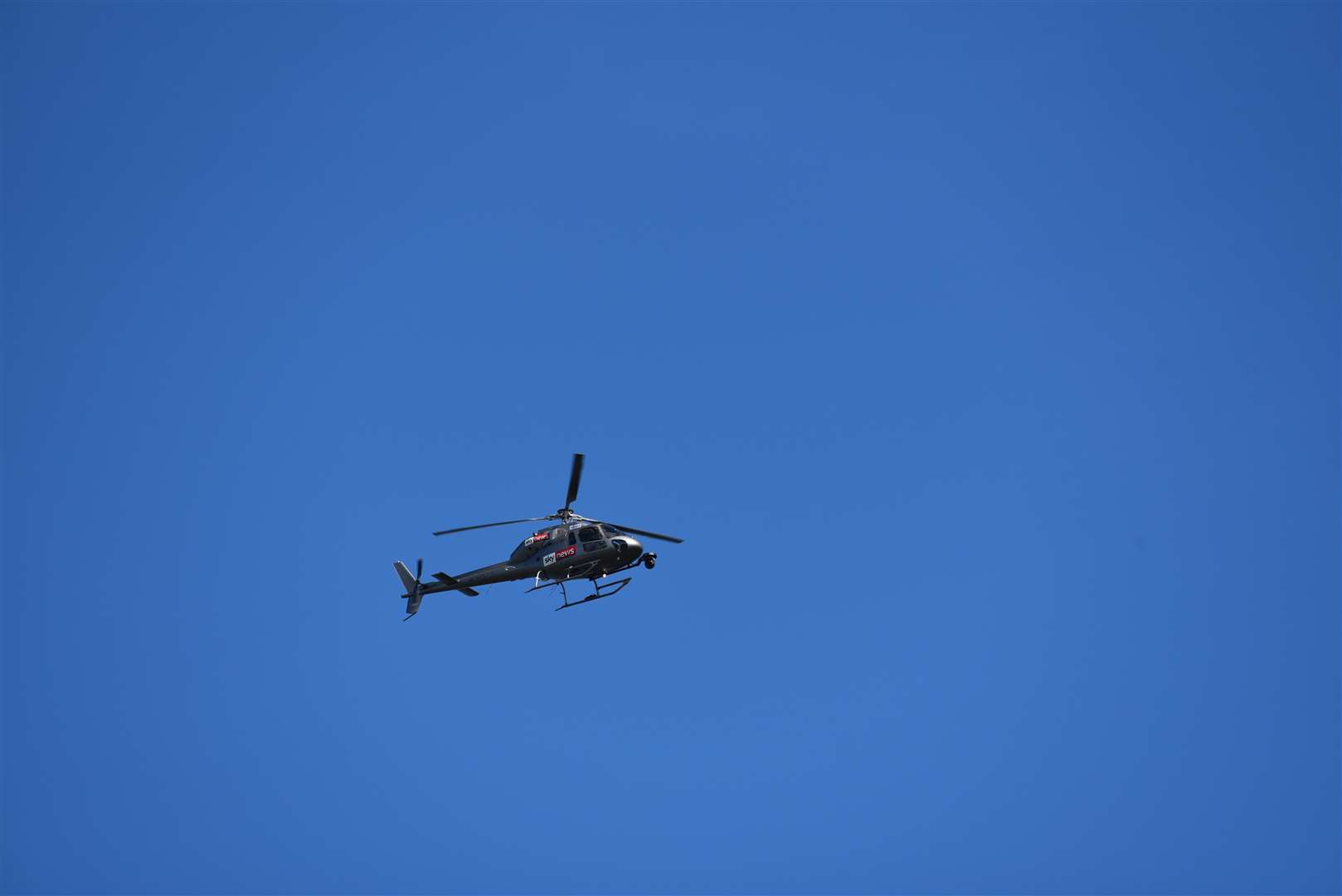 A helicopter was pictured looking for the Beluga Whale. Picture: Fraser Gray