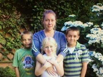 L-R Connor with mum Tara, sister Charlotte and brother Ashley