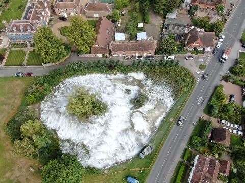 It had to be covered in hydrated lime to remove any remaining fish. Picture: Brenchley and Matfield Parish Council