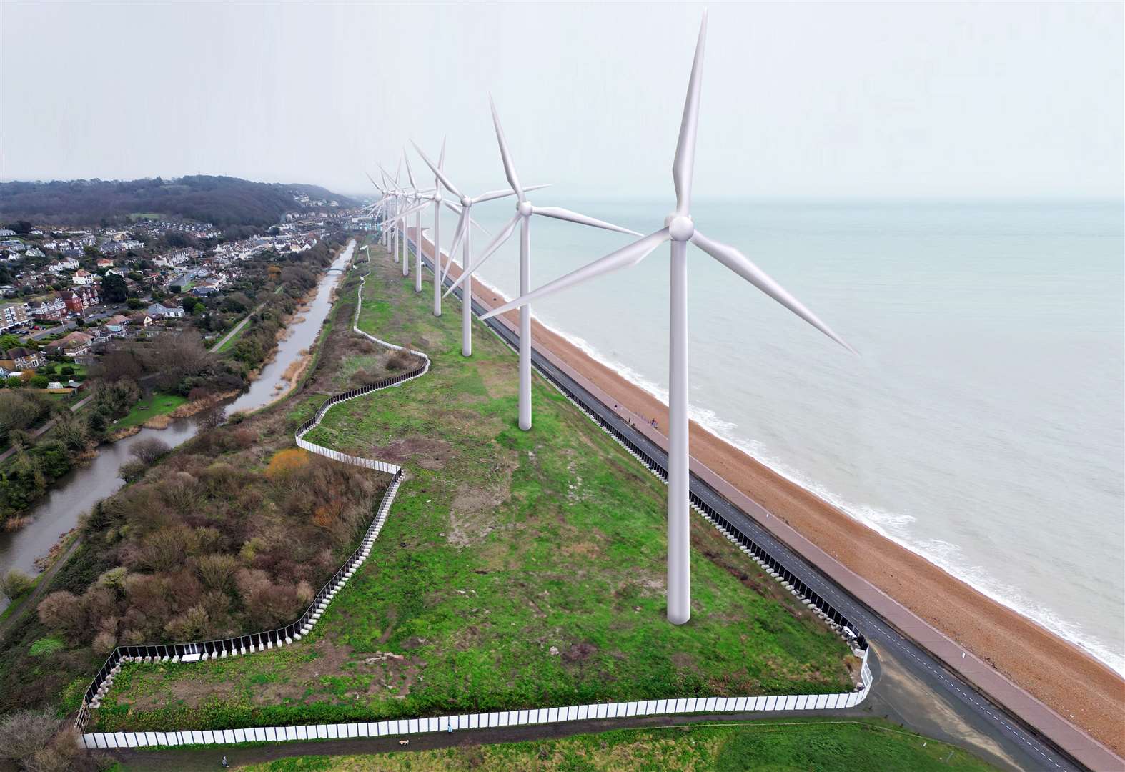 How a wind farm could look on Princes Parade in Hythe