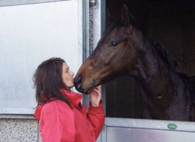 Emma Santer with Stone of Folca