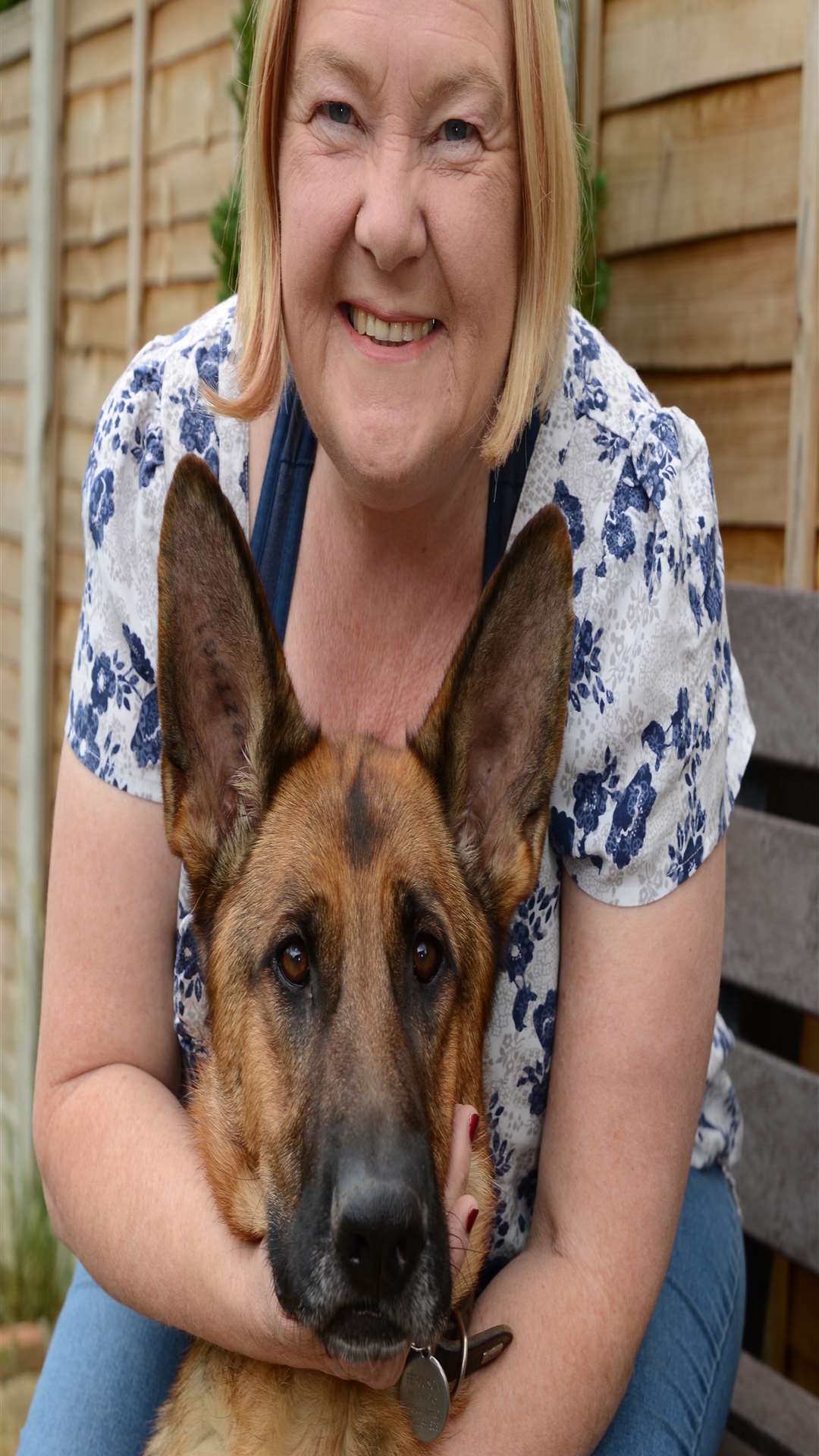 Colleen Ferguson with her dog Inca