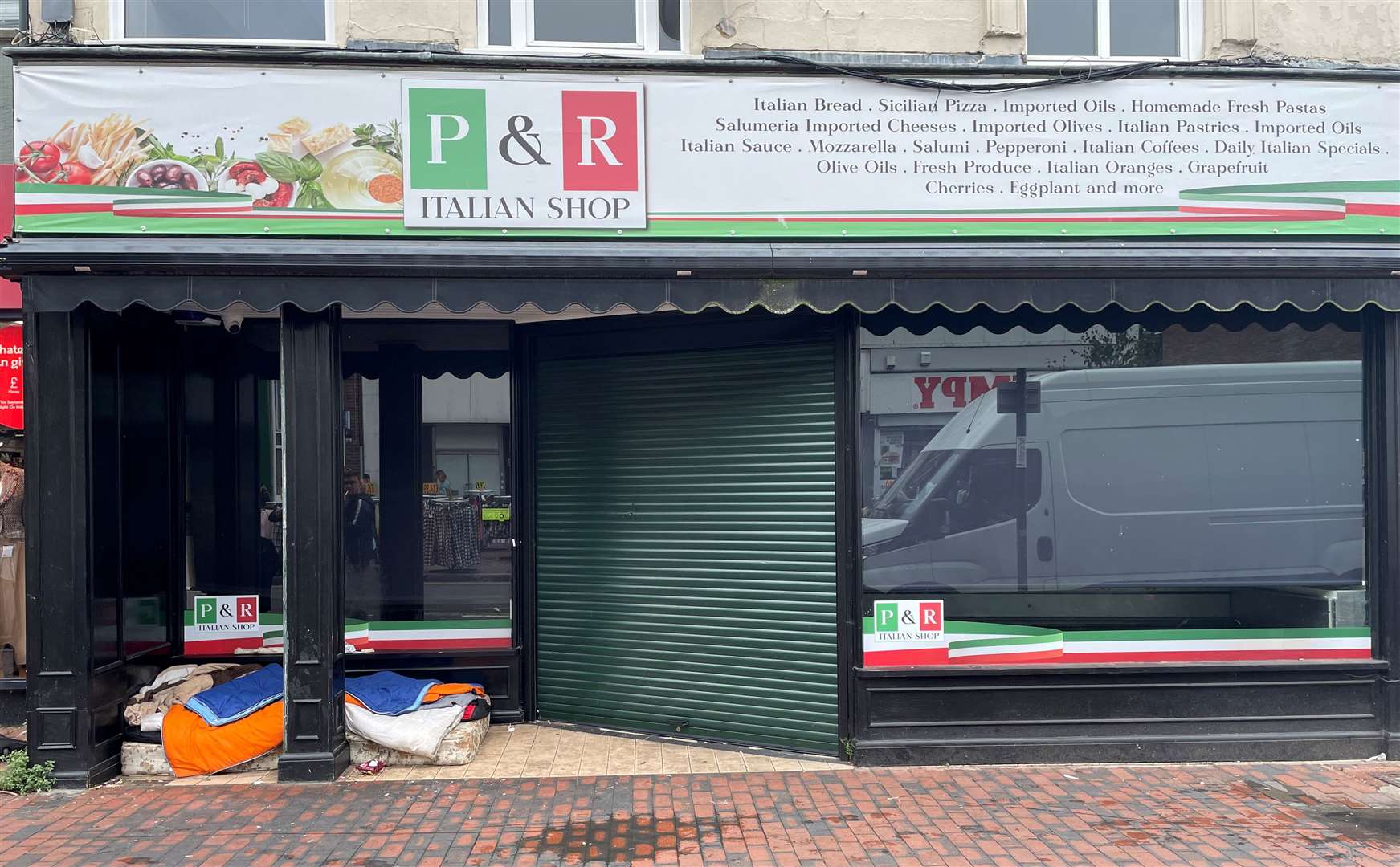 The now empty P&R Italian Shop in Sittingbourne