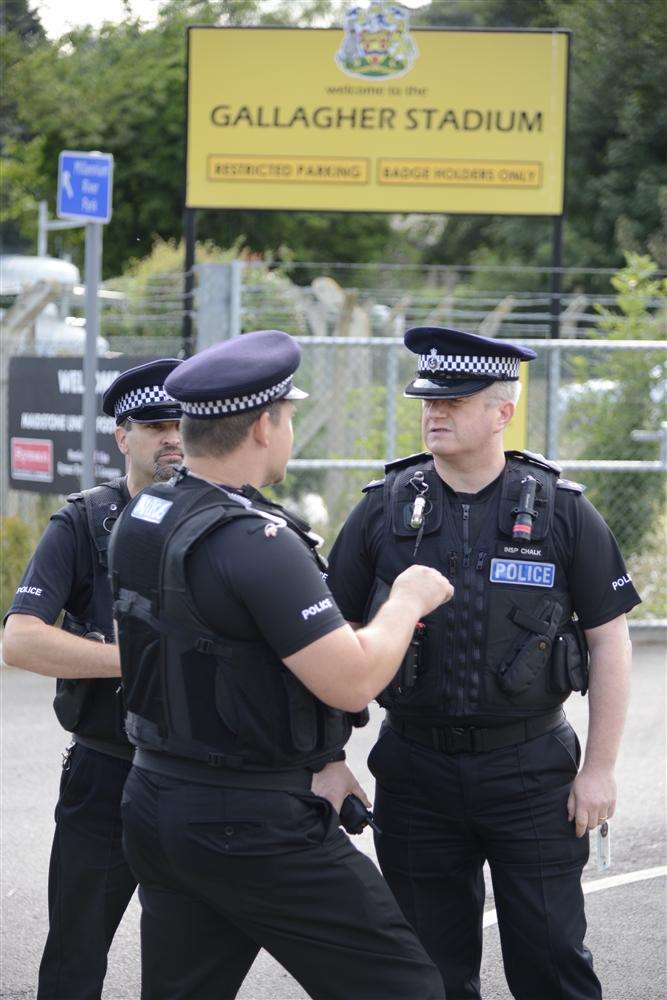 Police at the Maidstone ground