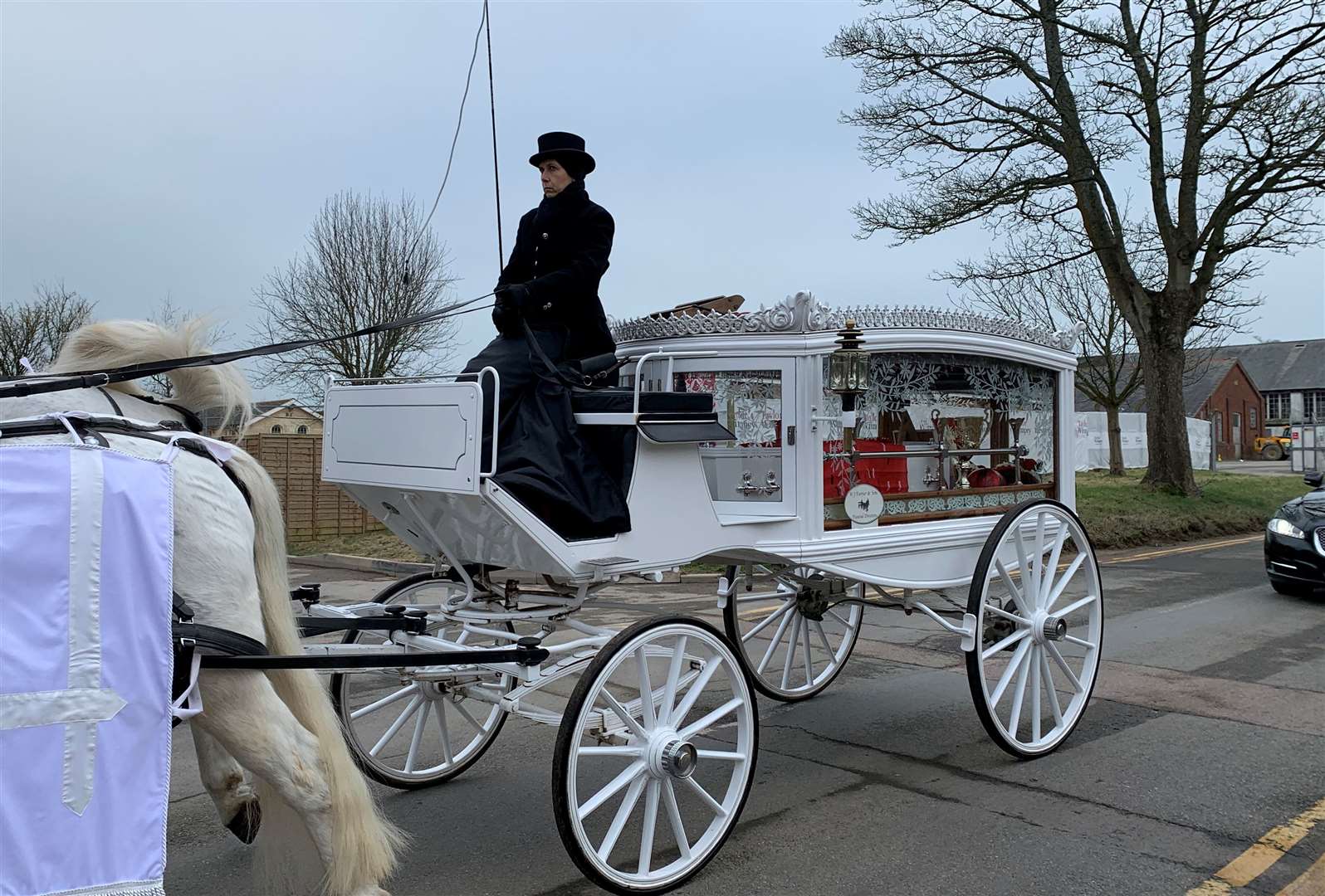 The procession from William Brown's home in Sandgate to the church in Folkestone. Picture: Millie Bowles