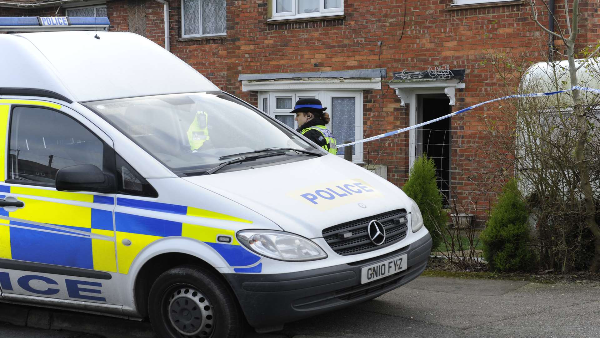 Police at the scene of the siege in Hersden