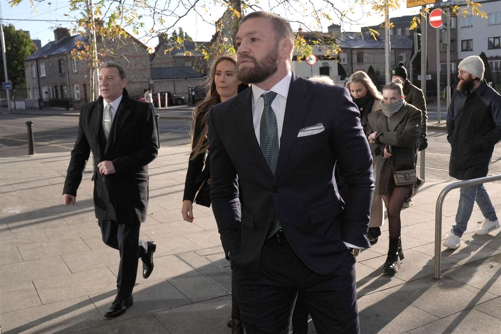 Conor McGregor is appearing for a personal injury case against him (Brian Lawless/PA)