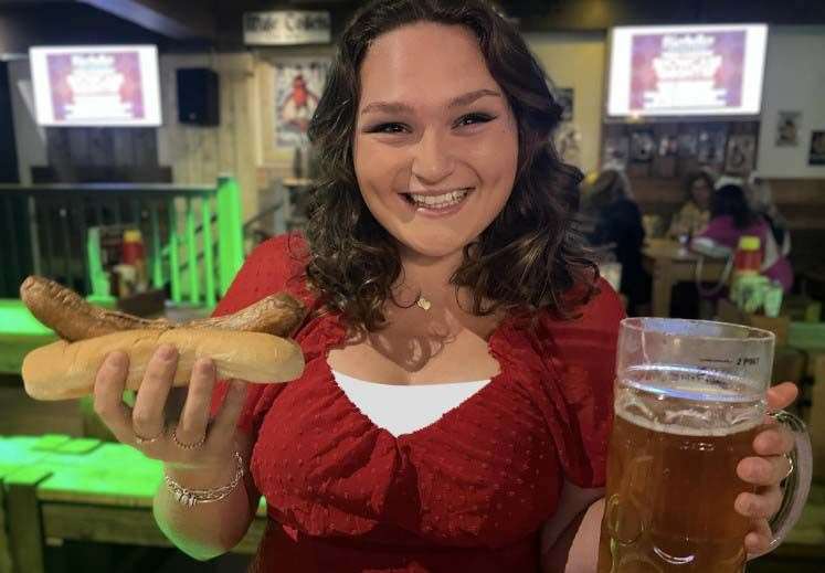 Megan Carr gets in the Oktoberfest spirit at Bierkeller