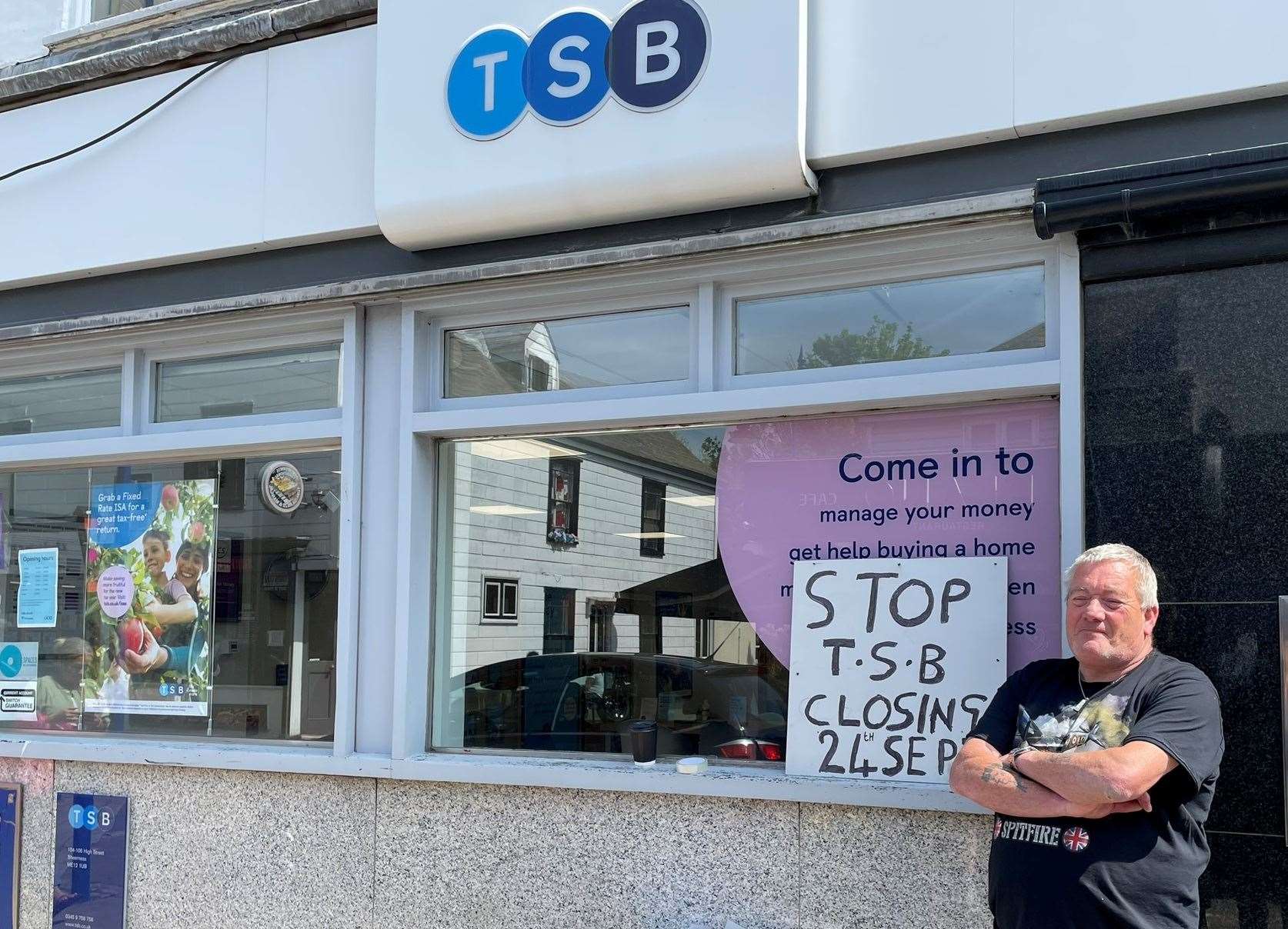 Gerry Cunningham outside TSB in Sheerness High Street. Picture: Joe Crossley