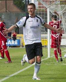 Dartford captain Elliot Bradbrook celebrates