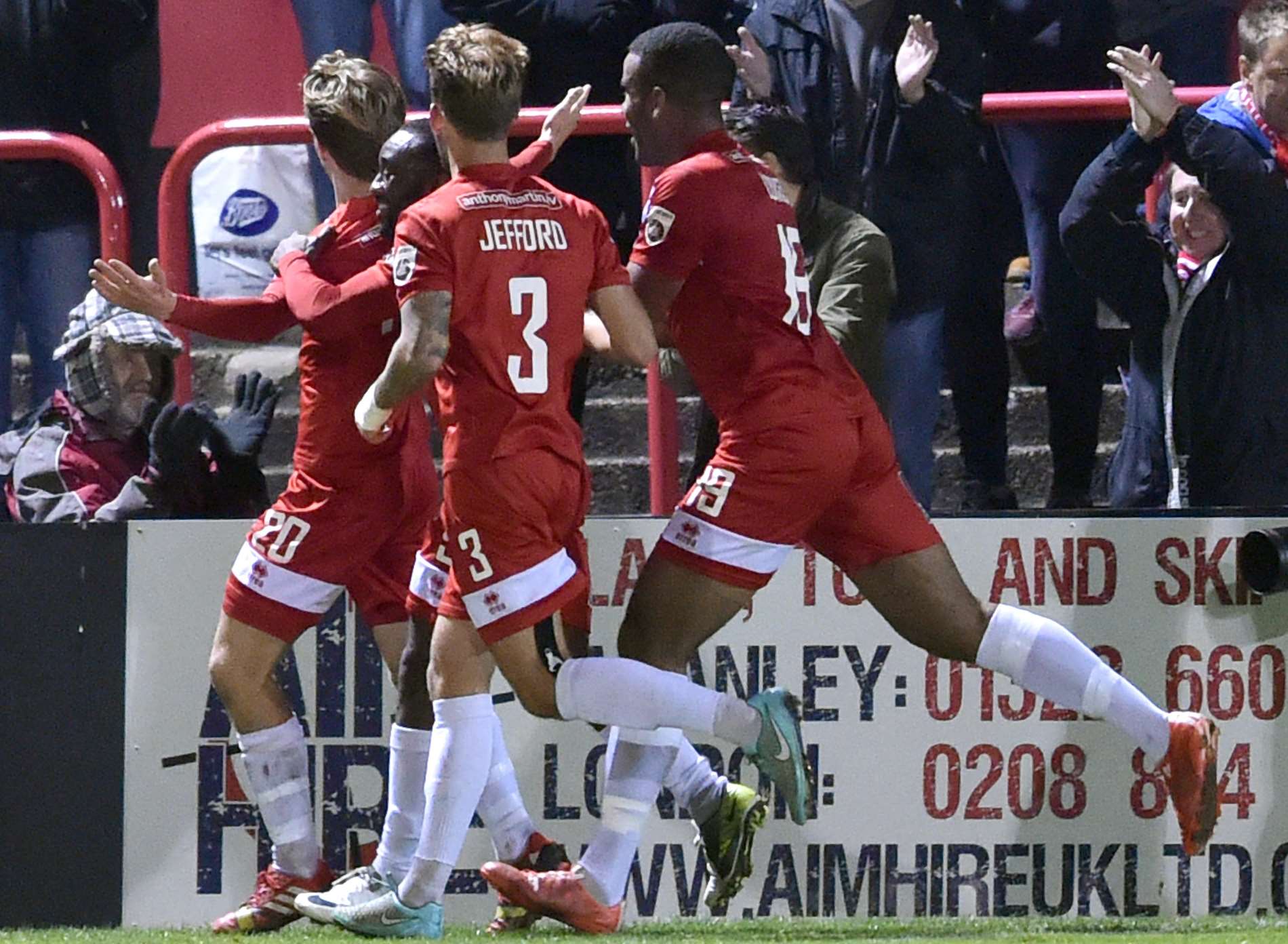 Sam Corne celebrates putting Welling ahead. Picture: Keith Gillard