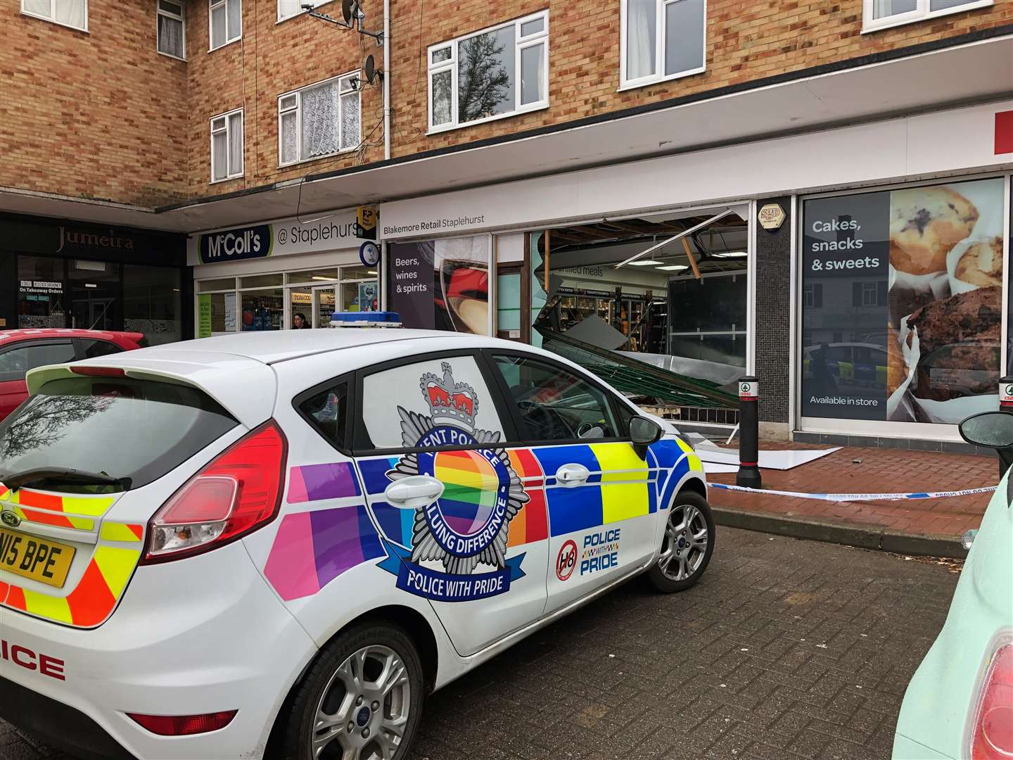 Police at the scene of a suspected ram-rain in Staplehurst (7704958)