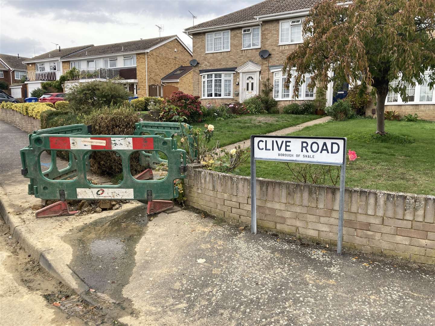 Water leak in Clive Road, Sittingbourne