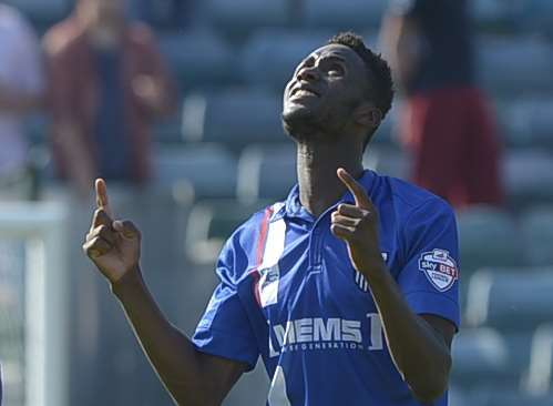 Emmanuel Osadebe at the end of his debut, against Sheffield United Picture: Barry Goodwin