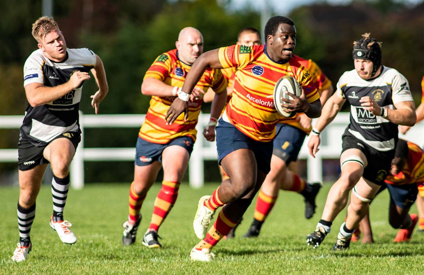 Medway's John Sipawa gets into his stride at Sutton & Epsom. Picture: Jake Miles Sports Photography