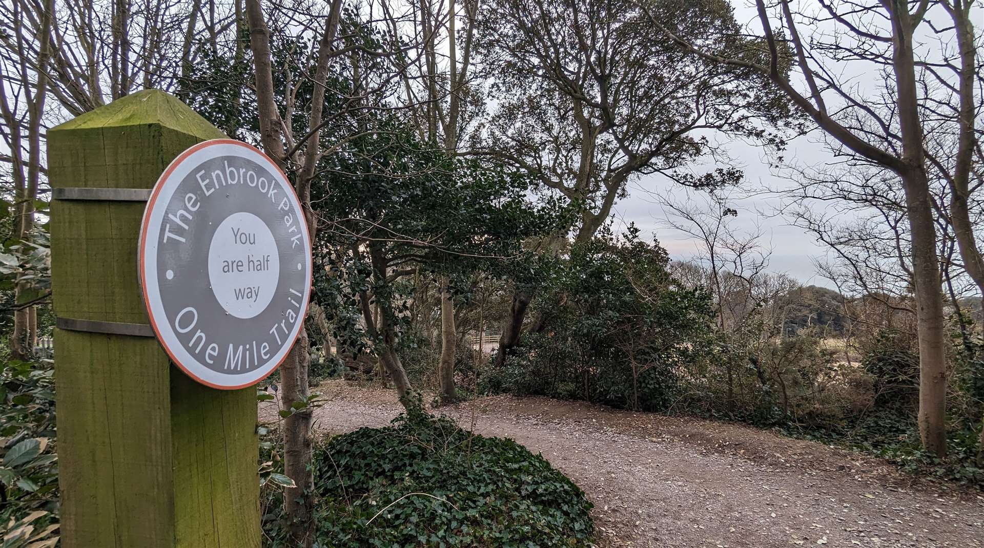 There is a marked trail around Enbrook Park in Sandgate