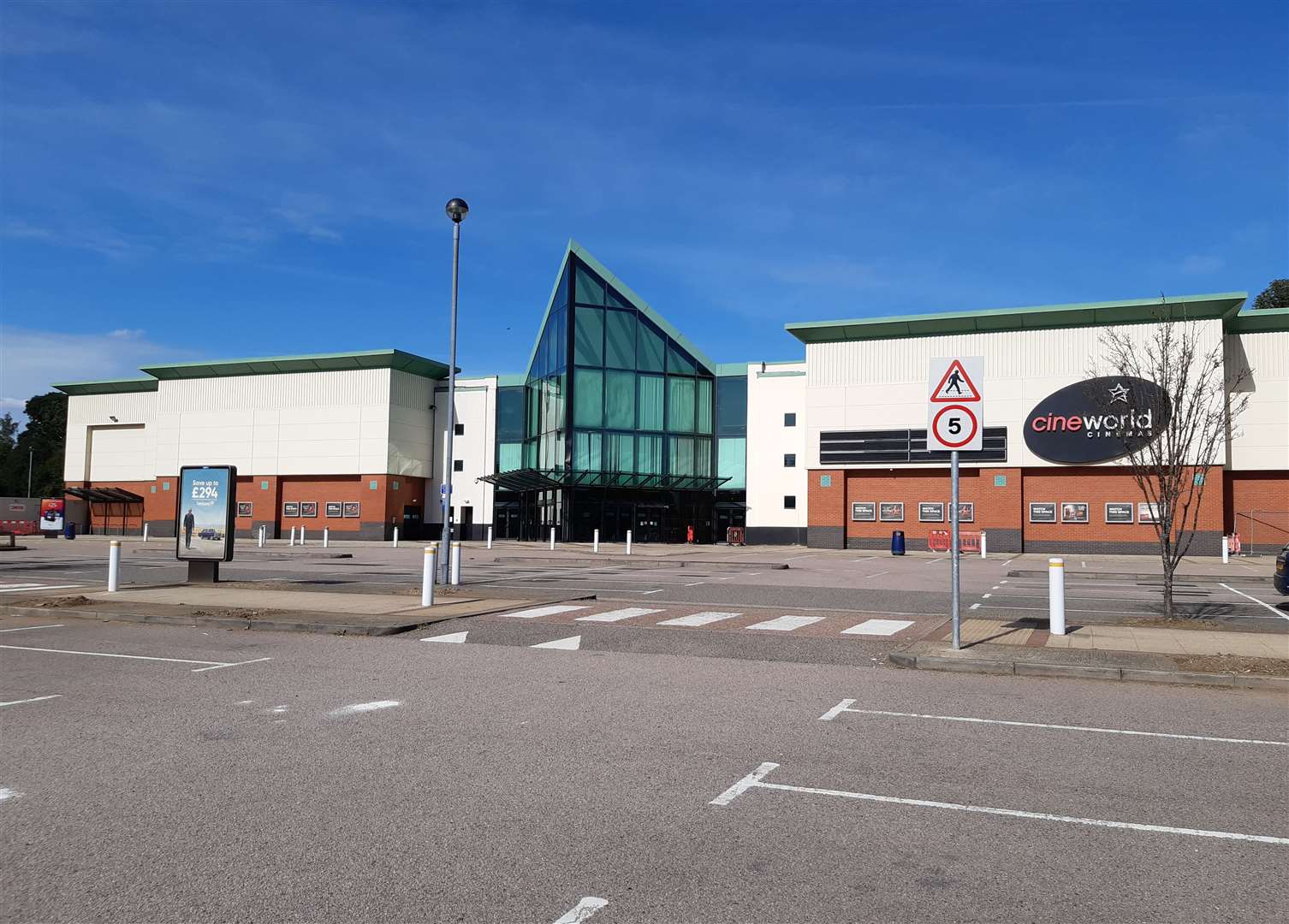 Ashford's empty Cineworld pictured during the Covid-19 lockdown