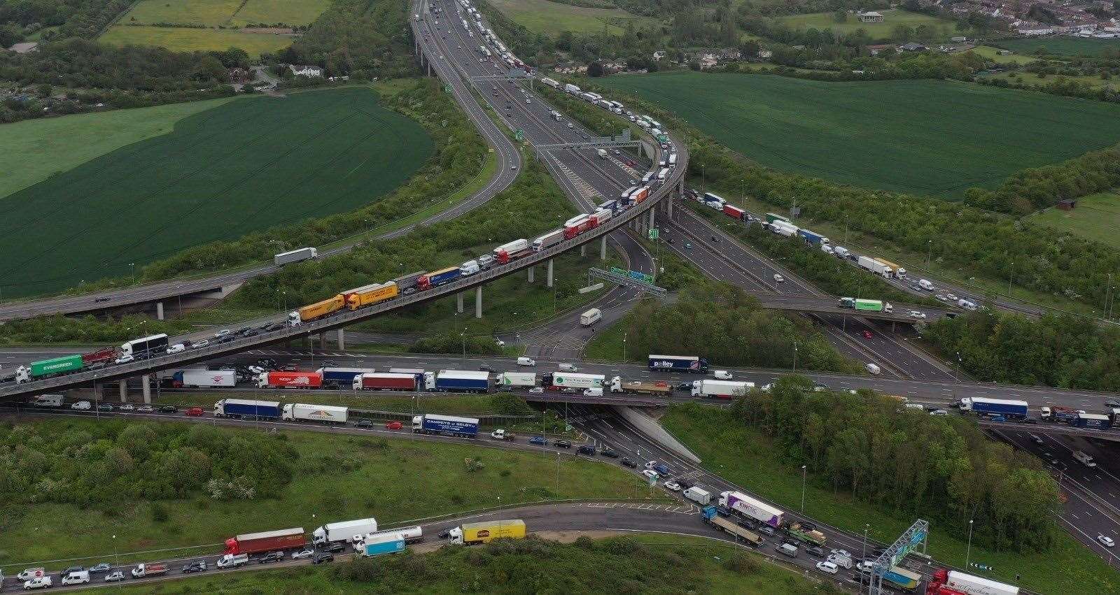 Queuing traffic where the A2 meets the M25. Picture: UKNIP