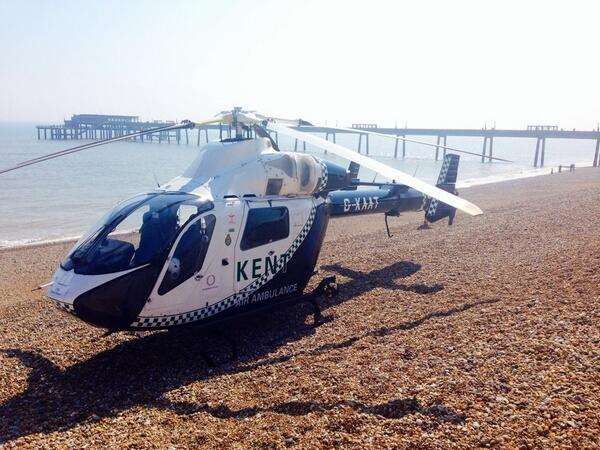 Air ambulance on Deal beach