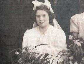 Margaret Lewis on her wedding day - "the happiest day of my life"