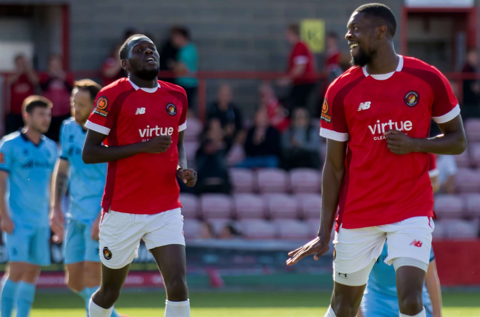 Rakish Bingham is all smiles after scoring the Fleet’s first league goal in 513 minutes against Hartlepool on Saturday. Picture: Ed Miller/EUFC