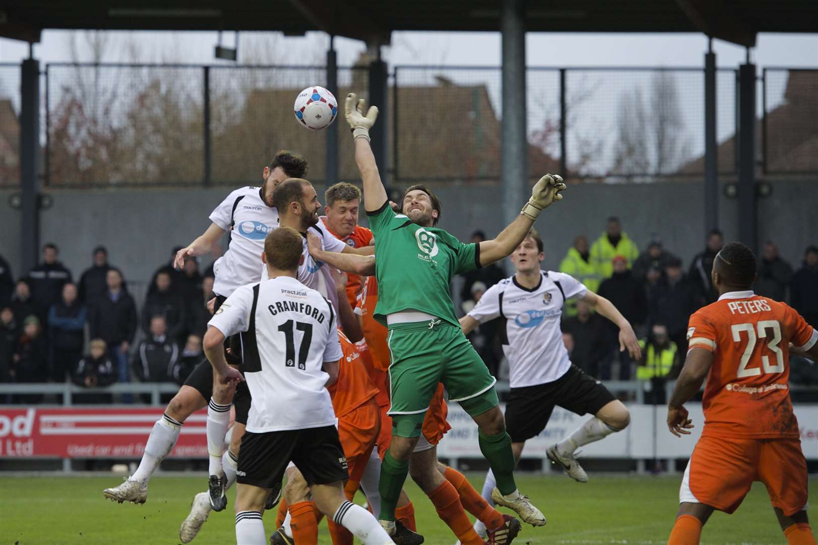 Darts put pressure on Braintree keeper Nick Hamann. Picture: Andy Payton.