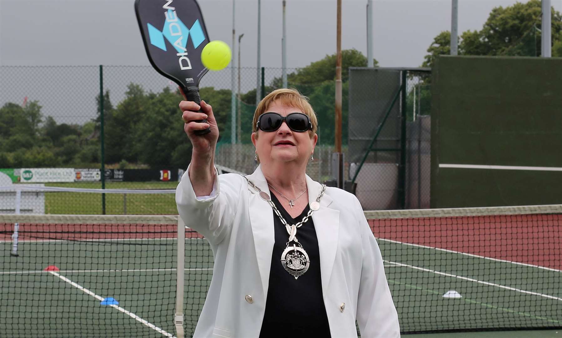 Deputy mayor at Gravesham council Jenny Wallace tried her hand at pickleball. Picture: Rob Powell