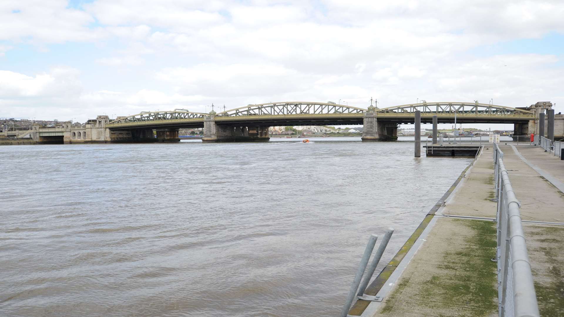 Rochester Bridge where the man is believed to have fallen in the river.