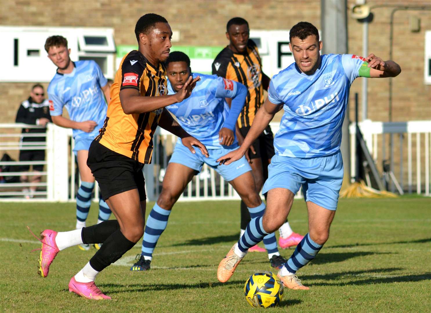 Folkestone’s Luke Holness - scored a late winner against Billericay. Picture: Randolph File