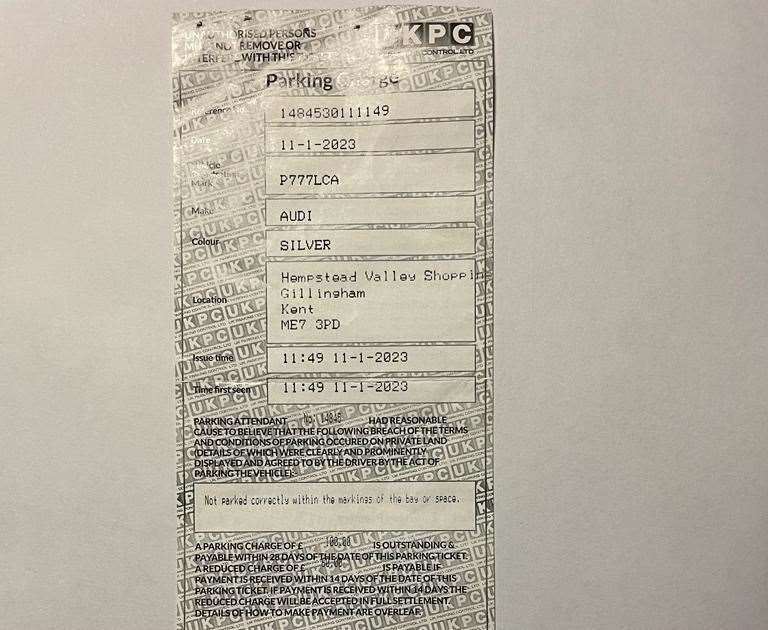 The Penalty Charge Notice. Picture: Frederick Chandler