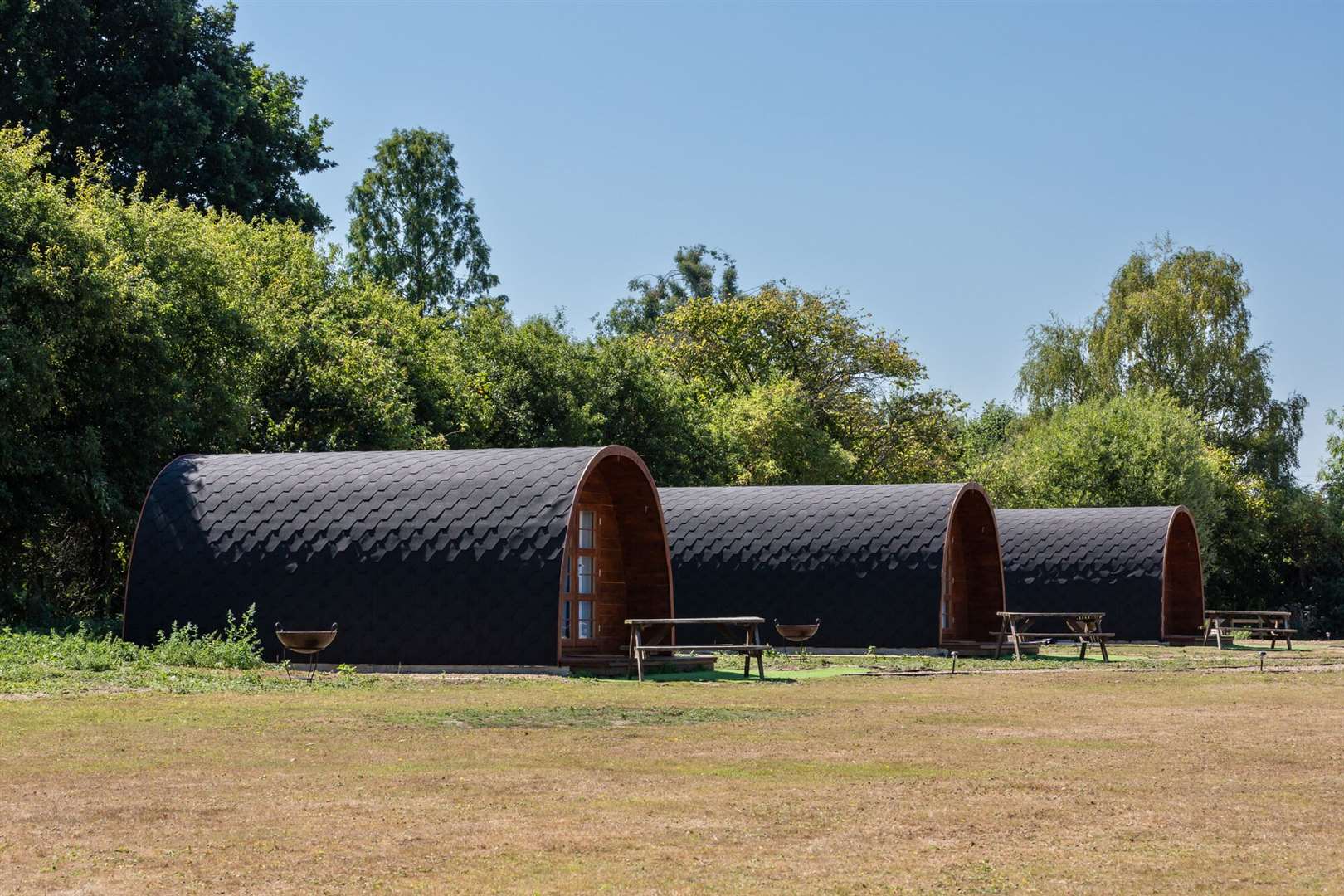 The luxury pods at the Woolpack in Yalding