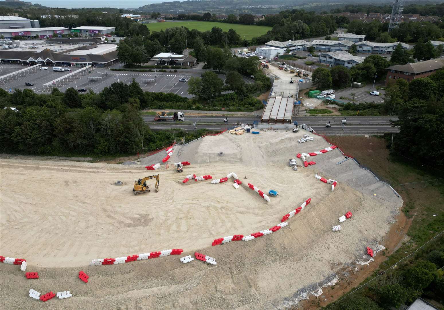 Work on the new Whitfield flyover for Dover Fastrack last July. Picture: Barry Goodwin