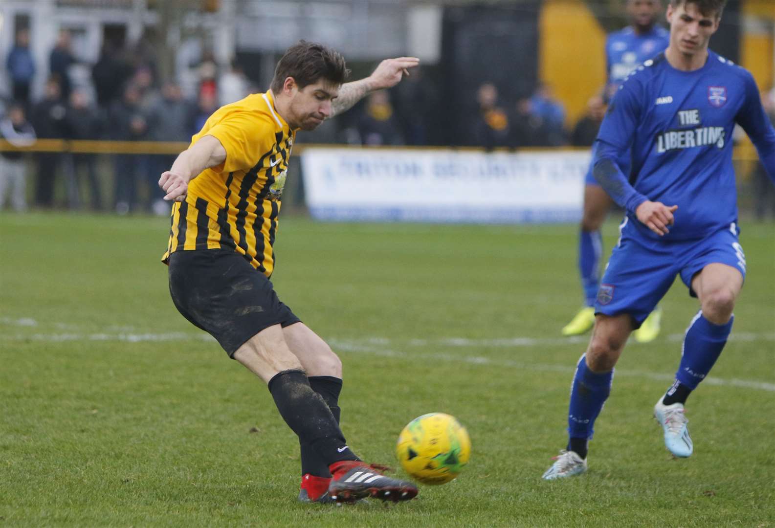 Versatile defender Matt Newman is set to depart Folkestone for recently-relegated Faversham this summer. Picture: Andy Jones