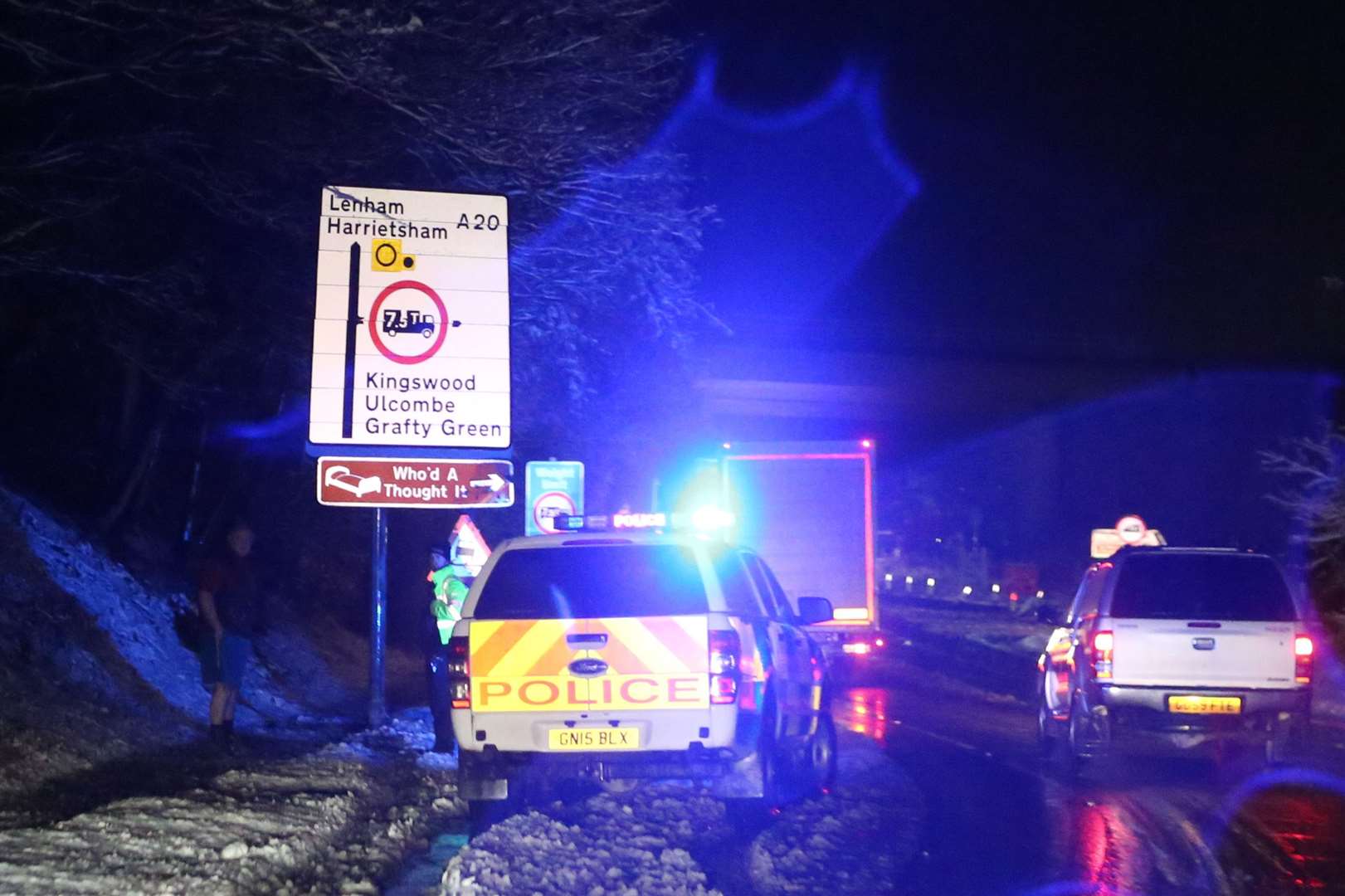 Problems on the A20 where diverted traffic was queuing after an accident on the M20. Picture: UKNIP