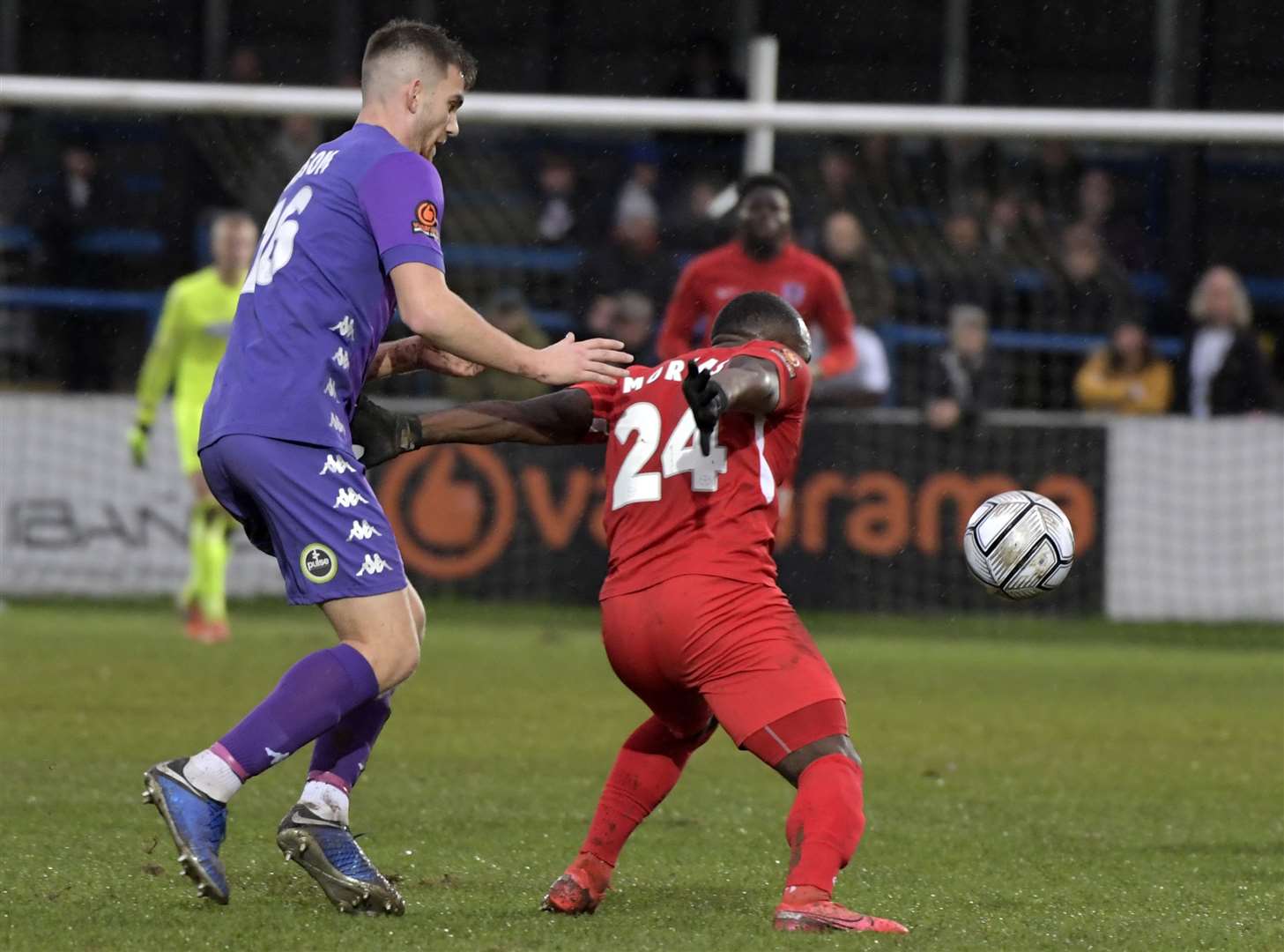 Harry Ransom tracks Dagenham's Junior Morais. Picture: Barry Goodwin (53955737)